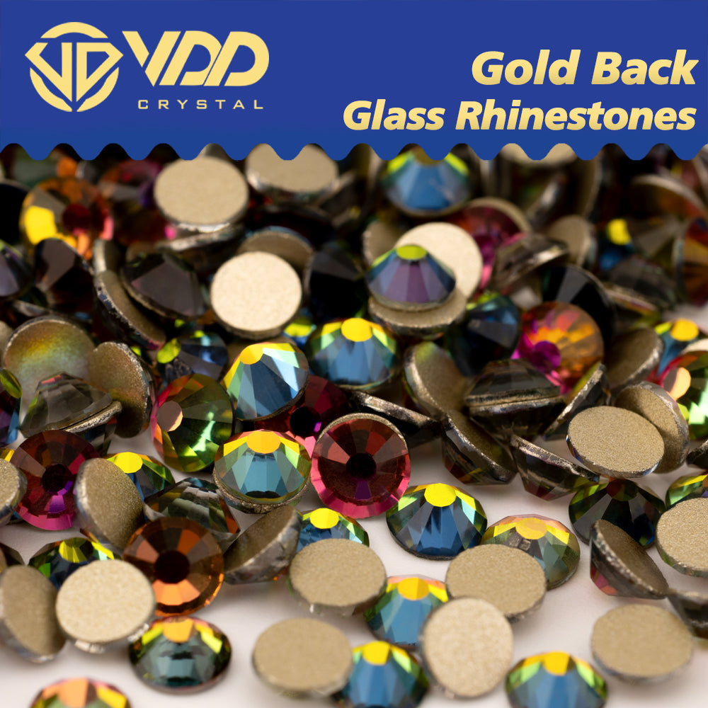 VDD 039 Vitrail Medium Gold-Back Rhinestones High Quality Glass Crystal Flatback Strass Stones JD999-039