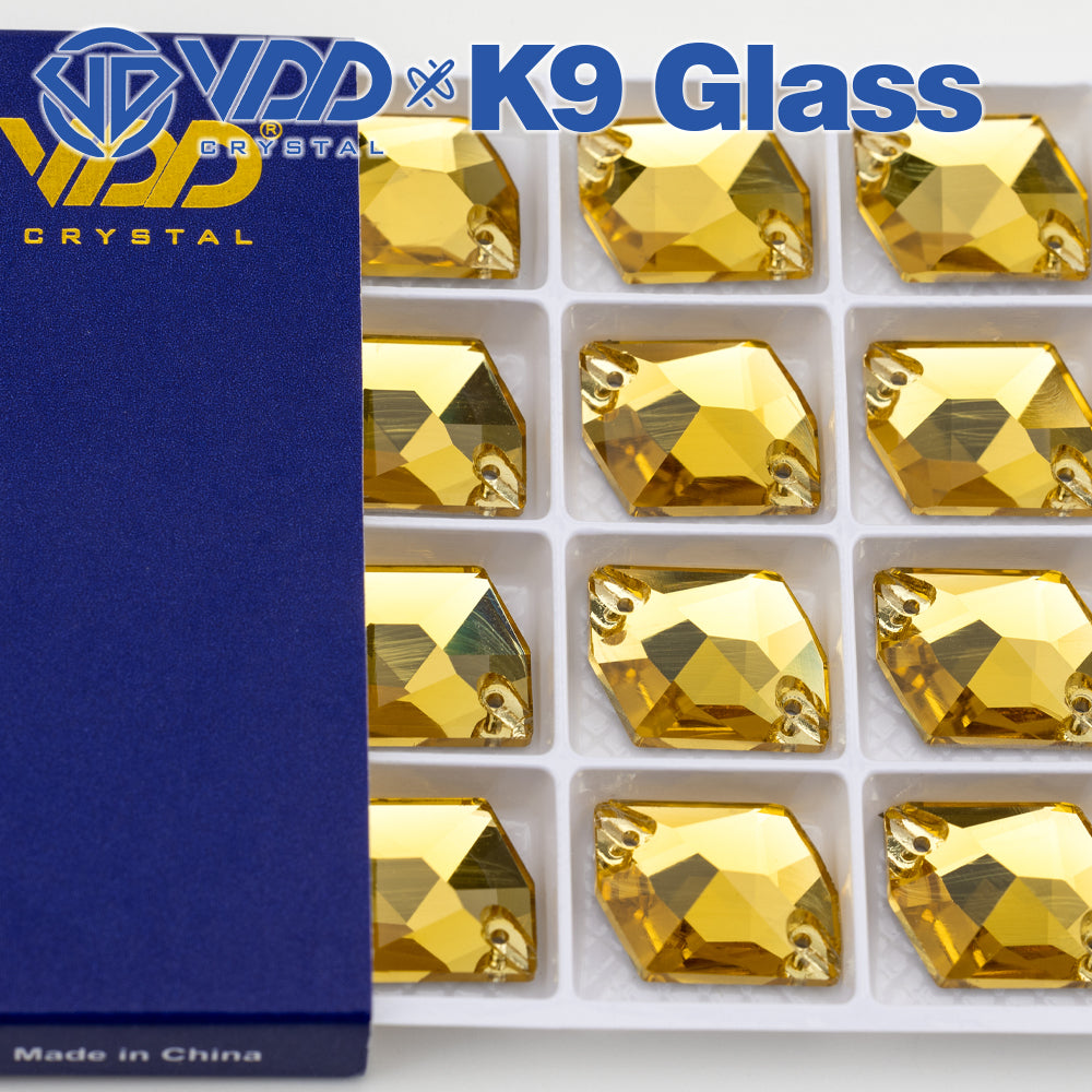 VDD S105 Sun.Topaz Cosmic Top Quality K9 Glass Sew on Rhinestones Crystal Flatback Sewing Stones for Clothes Decorations