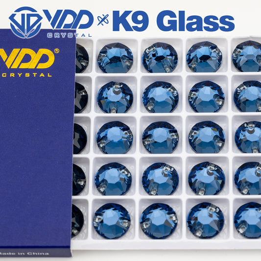 VDD S119 Montana 8 Big 8 Small Top Quality K9 Glass Sew on Rhinestones Crystal Flatback Sewing Stones for Clothes Decorations