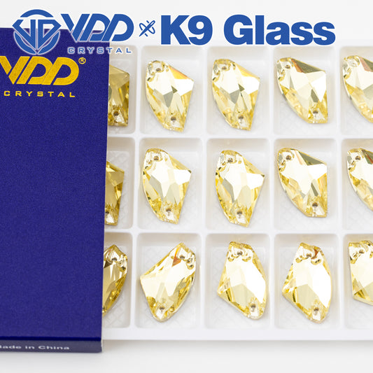 VDD S104 Jonquil Galactic Top Quality K9 Glass Sew on Rhinestones Crystal Flatback Sewing Stones for Clothes Decorations