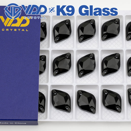 VDD S102 Jet  Lemon Top Quality K9 Glass Sew on Rhinestones Crystal Flatback Sewing Stones for Clothes Decorations