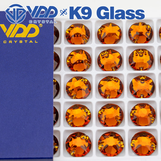 VDD S107 Coffee 8 Big 8 Small Top Quality K9 Glass Sew on Rhinestones Crystal Flatback Sewing Stones for Clothes Decorations