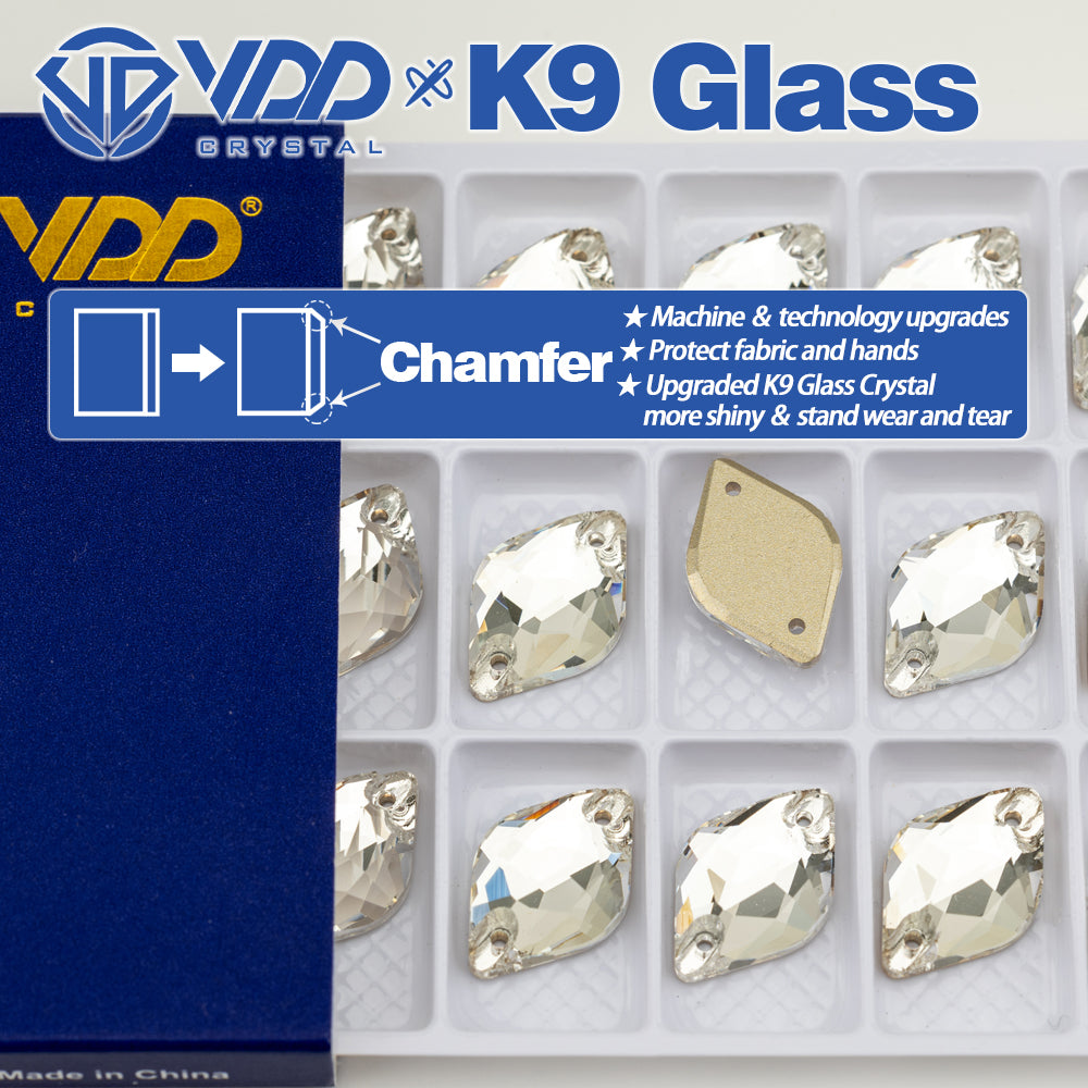 VDD S101 Crystal Lemon Top Quality K9 Glass Sew on Rhinestones Crystal Flatback Sewing Stones for Clothes Decorations
