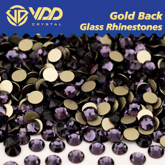 VDD 035 Tanzanite High Quality Glass Rhinestones Crystal Gold Flatback Strass Stones For Nail Art Crafts DIY Decorations
