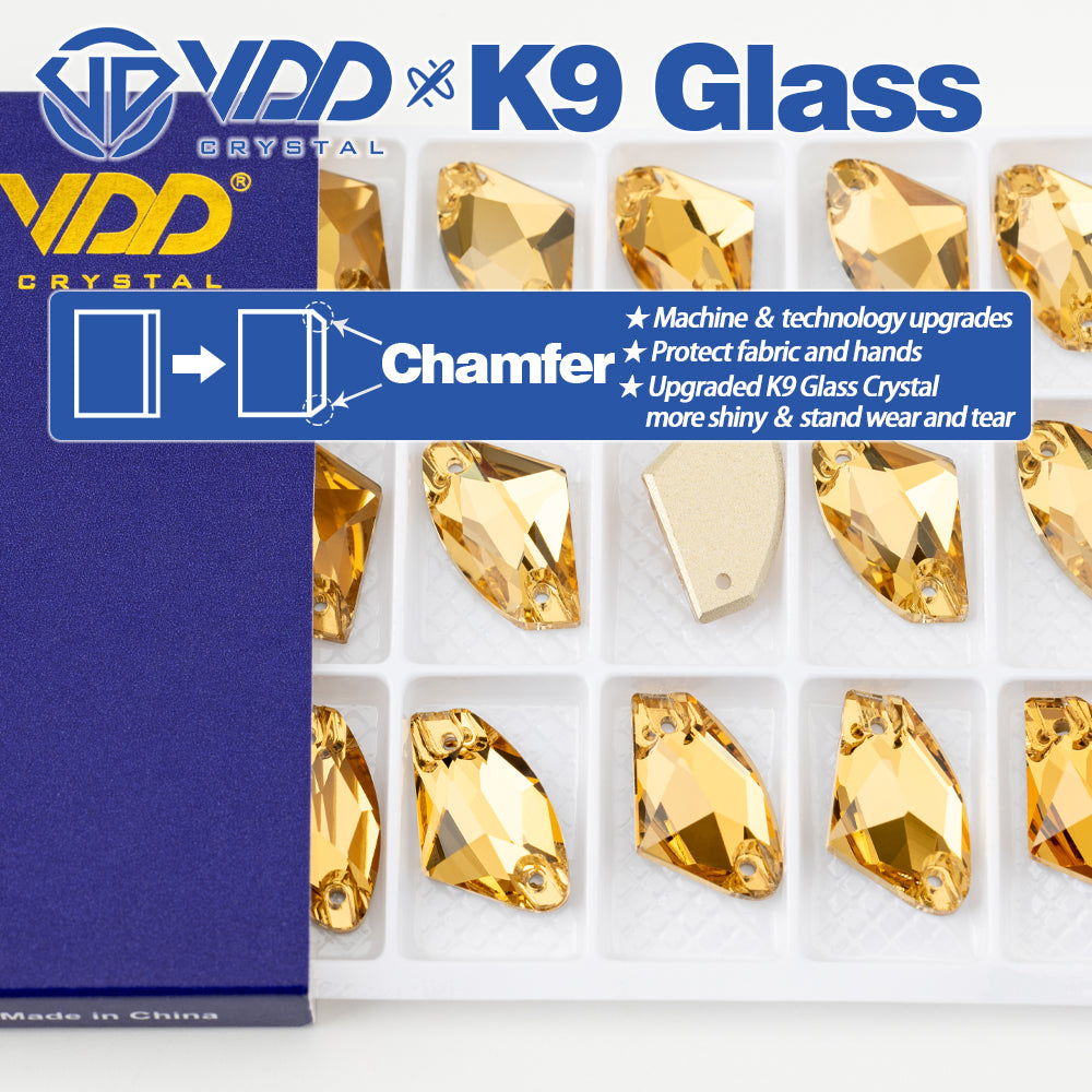 VDD S106 Lt.Co.Topaz Galactic Top Quality K9 Glass Sew on Rhinestones Crystal Flatback Sewing Stones for Clothes Decorations