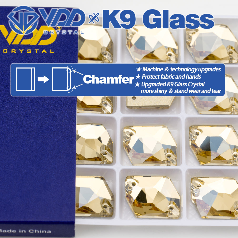 VDD S257 Golden Shadow Cosmic Top Quality K9 Glass Sew on Rhinestones Crystal Flatback Sewing Stones for Clothes Decorations