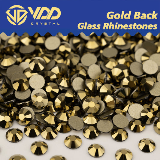 VDD 067 Aurum High Quality Glass Rhinestones Crystal Gold Flatback Strass Stones For Nail Art Crafts DIY Decorations