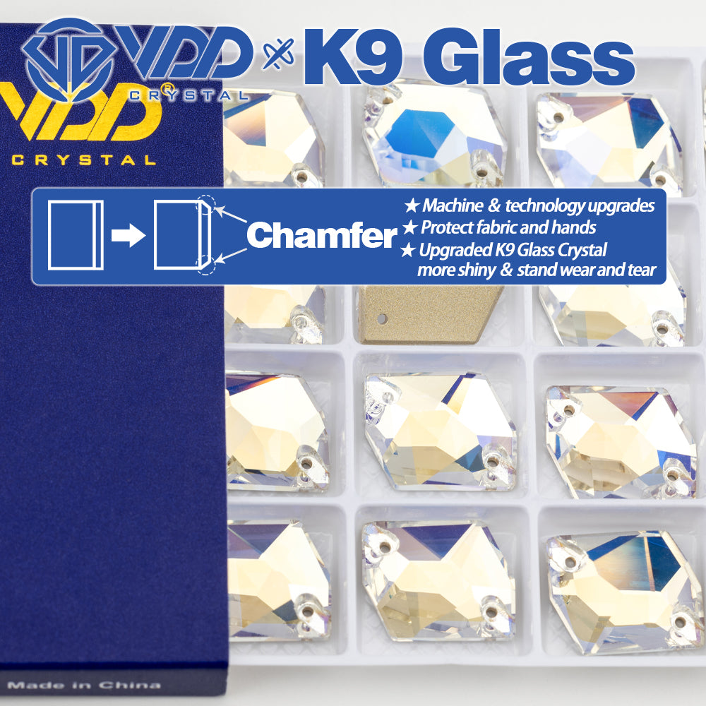 VDD S256 Moonlight Cosmic Top Quality K9 Glass Sew on Rhinestones Crystal Flatback Sewing Stones for Clothes Decorations