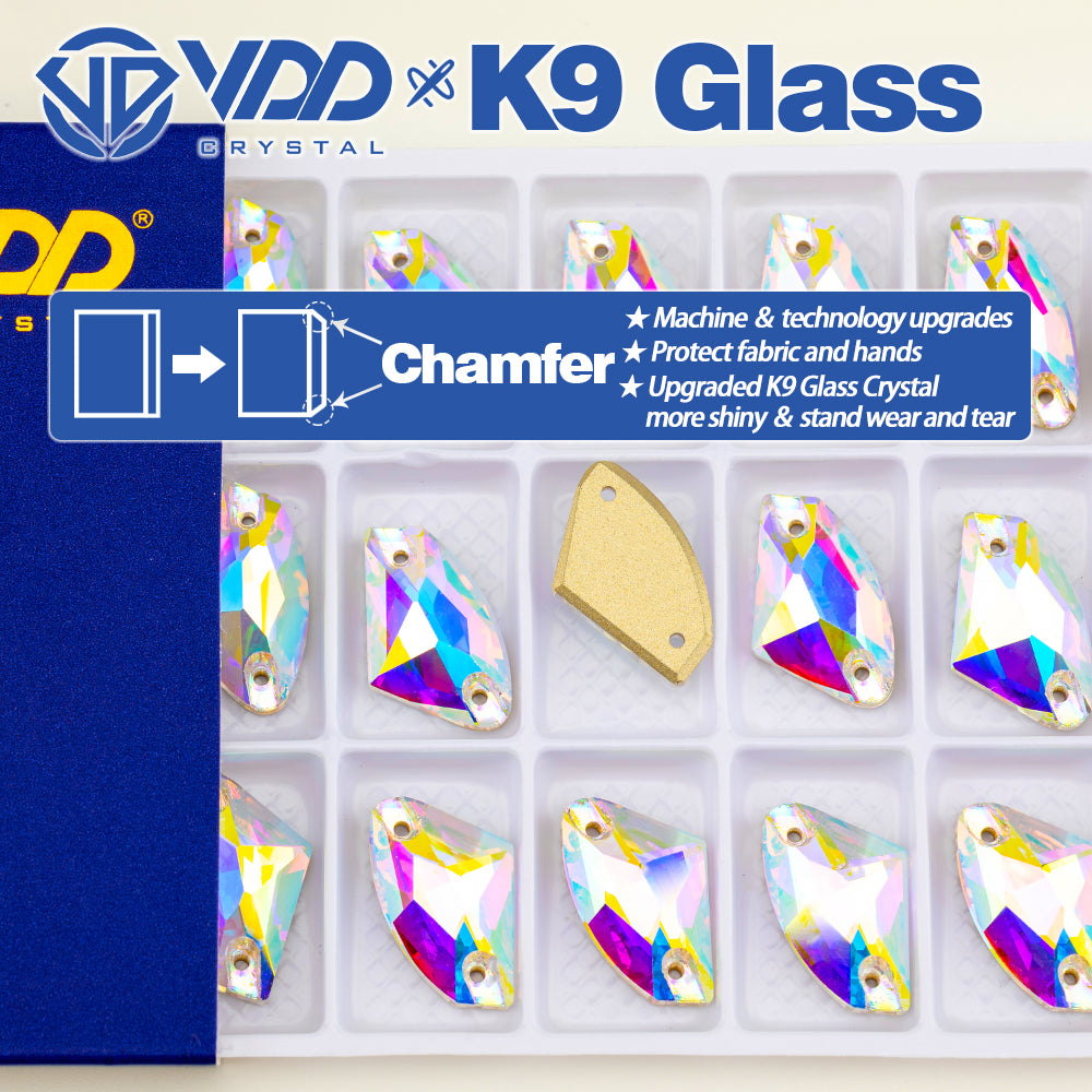 VDD S255 Crystal AB Galactic Top Quality K9 Glass Sew on Rhinestones Crystal Flatback Sewing Stones for Clothes Decorations