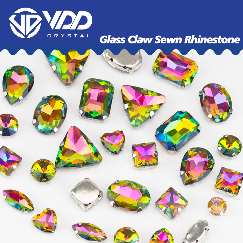VDD Virrail Medium Multi Shape Mix Size Glass Sew on Rhinestones Crystal Flatback Stones For DIY Shoes Accessories