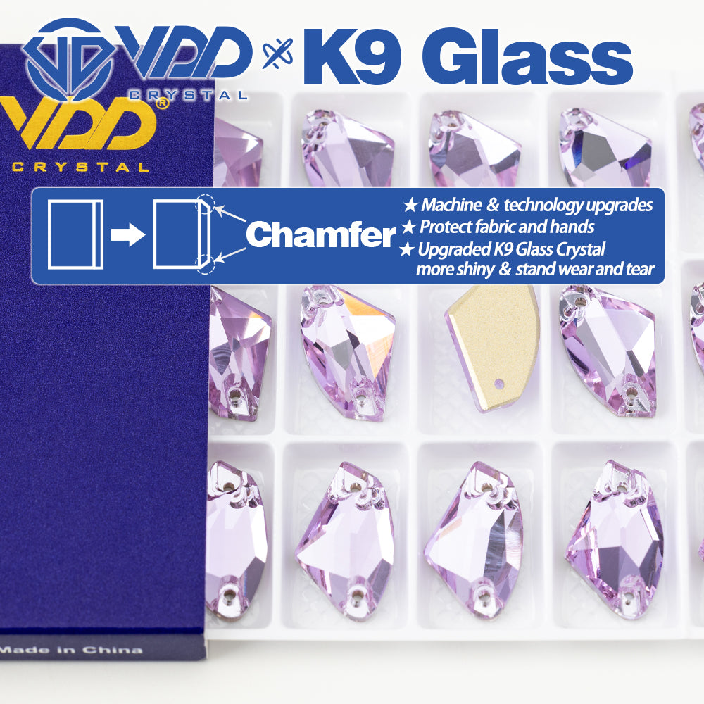 VDD S122 Violet Galactic Top Quality K9 Glass Sew on Rhinestones Crystal Flatback Sewing Stones for Clothes Decorations