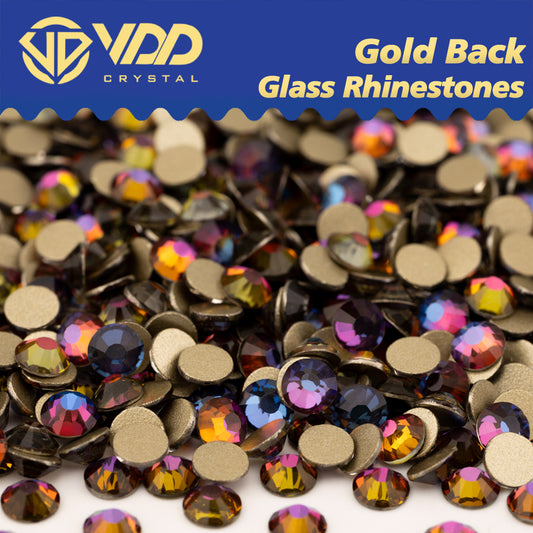 VDD 063 Blue Flare High Quality Glass Rhinestones Crystal Gold Flatback Strass Stones For Nail Art Crafts DIY Decorations