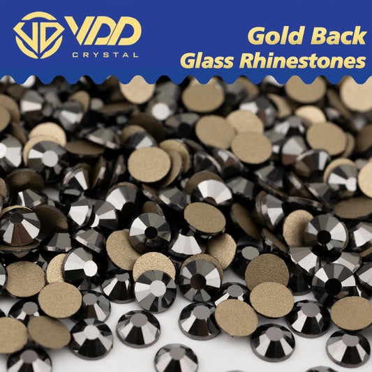 VDD 065 Hematite High Quality Glass Rhinestones Crystal Gold Flatback Strass Stones For Nail Art Crafts DIY Decorations