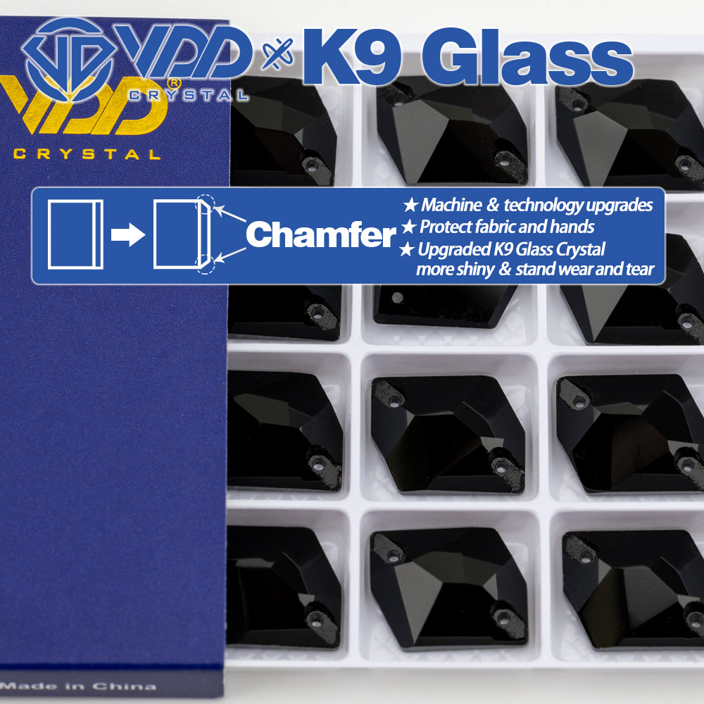 VDD S102 Jet Cosmic Top Quality K9 Glass Sew on Rhinestones Crystal Flatback Sewing Stones for Clothes Decorations