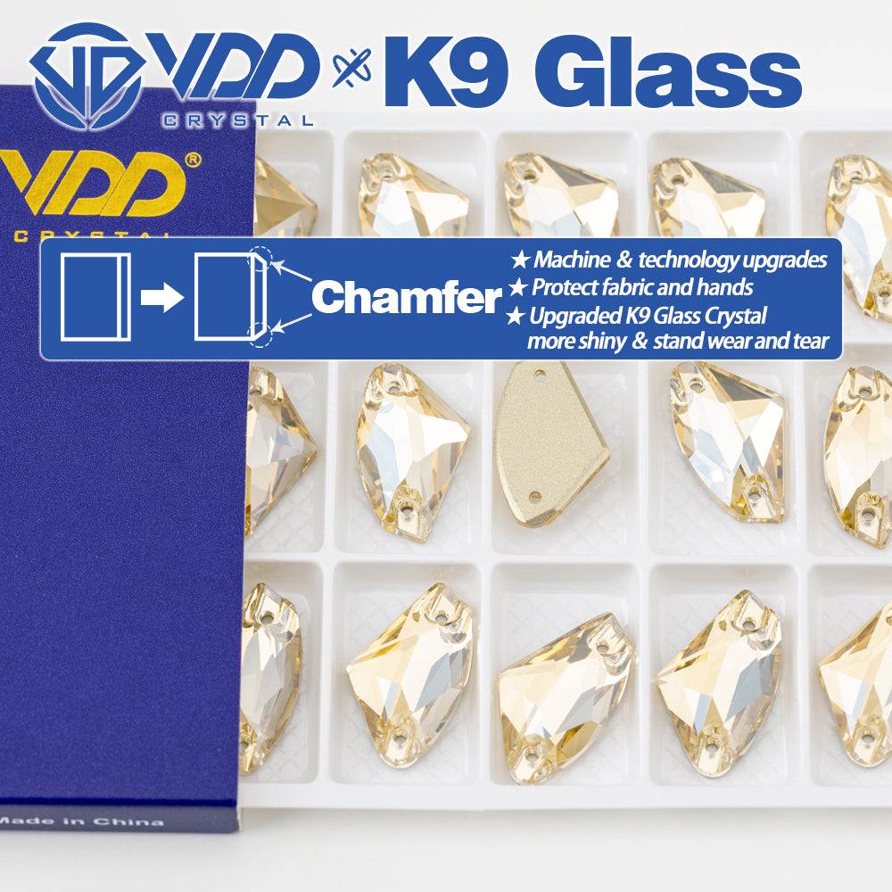 VDD S257 Golden Shadow Galactic Top Quality K9 Glass Sew on Rhinestones Crystal Flatback Sewing Stones for Clothes Decorations