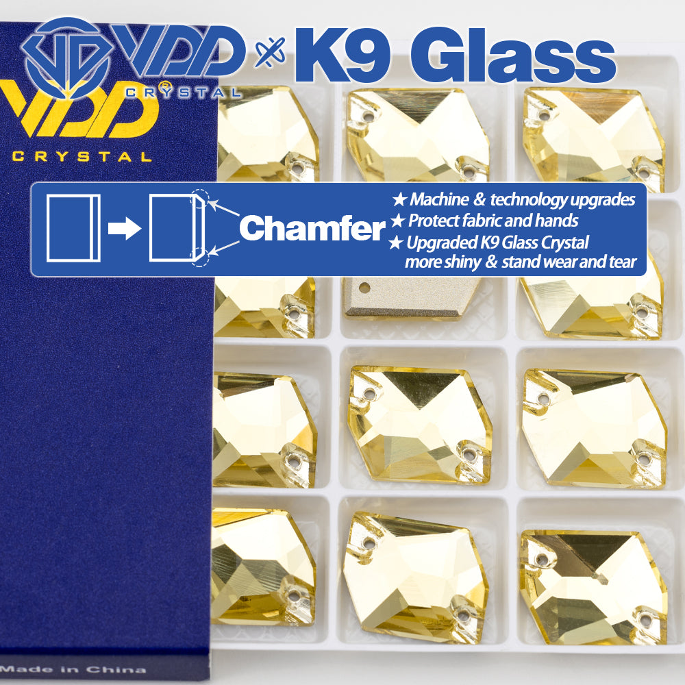 VDD S104 Jonquil Cosmic Top Quality K9 Glass Sew on Rhinestones Crystal Flatback Sewing Stones for Clothes Decorations