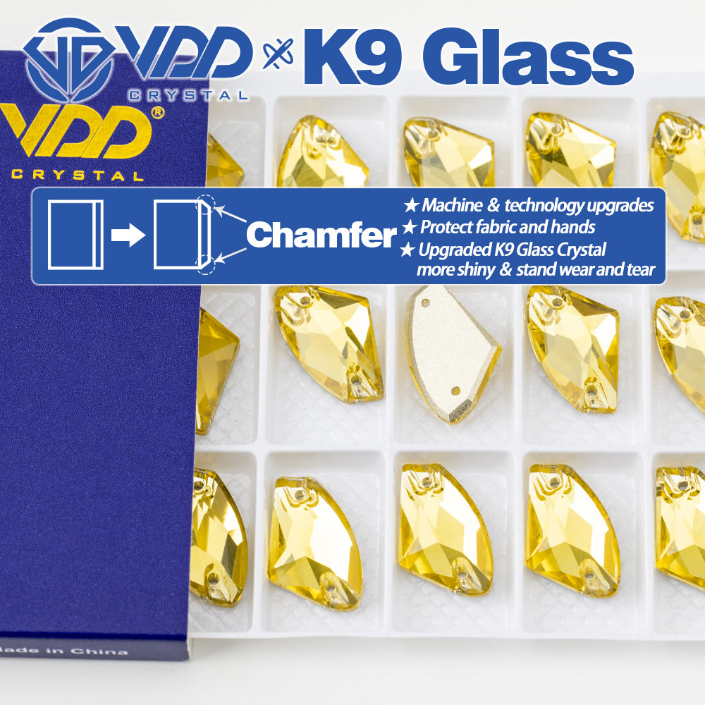 VDD S105 Sun.Topaz Galactic Top Quality K9 Glass Sew on Rhinestones Crystal Flatback Sewing Stones for Clothes Decorations