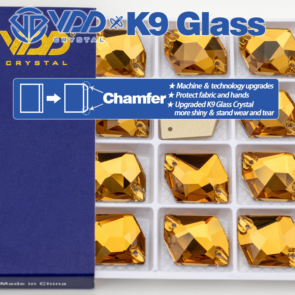 VDD S106 Lt.Co.Topaz Cosmic Top Quality K9 Glass Sew on Rhinestones Crystal Flatback Sewing Stones for Clothes Decorations