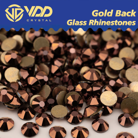 VDD 069 Rose Gold High Quality Glass Rhinestones Crystal Gold Flatback Strass Stones For Nail Art Crafts DIY Decorations