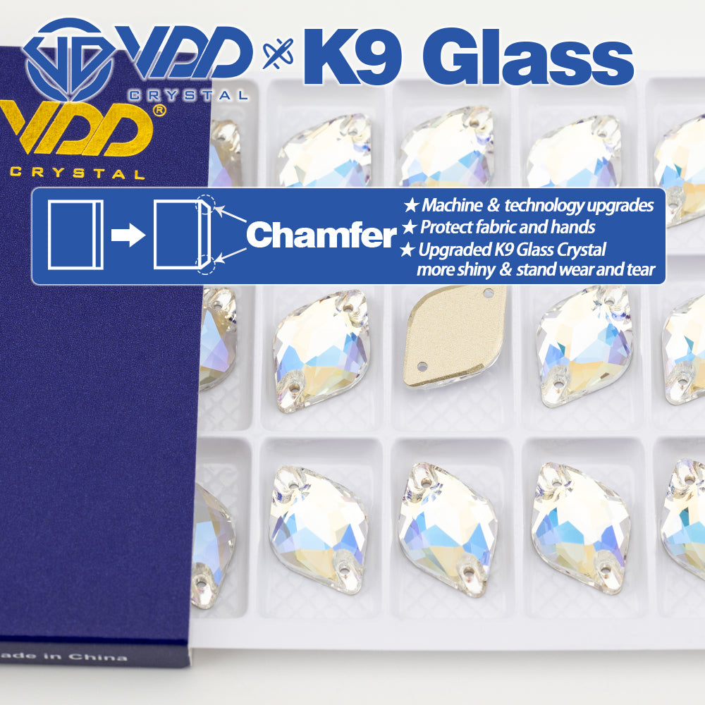 VDD S256 Moonlight Lemon Top Quality K9 Glass Sew on Rhinestones Crystal Flatback Sewing Stones for Clothes Decorations