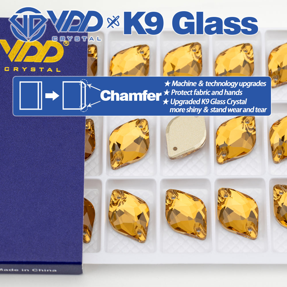VDD S106 Lt.Co.Topaz Lemon Top Quality K9 Glass Sew on Rhinestones Crystal Flatback Sewing Stones for Clothes Decorations