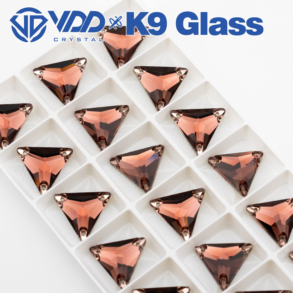VDD S111 Wine Triangle Top Quality K9 Glass Sew on Rhinestones Crystal Flatback Sewing Stones for Clothes Decorations