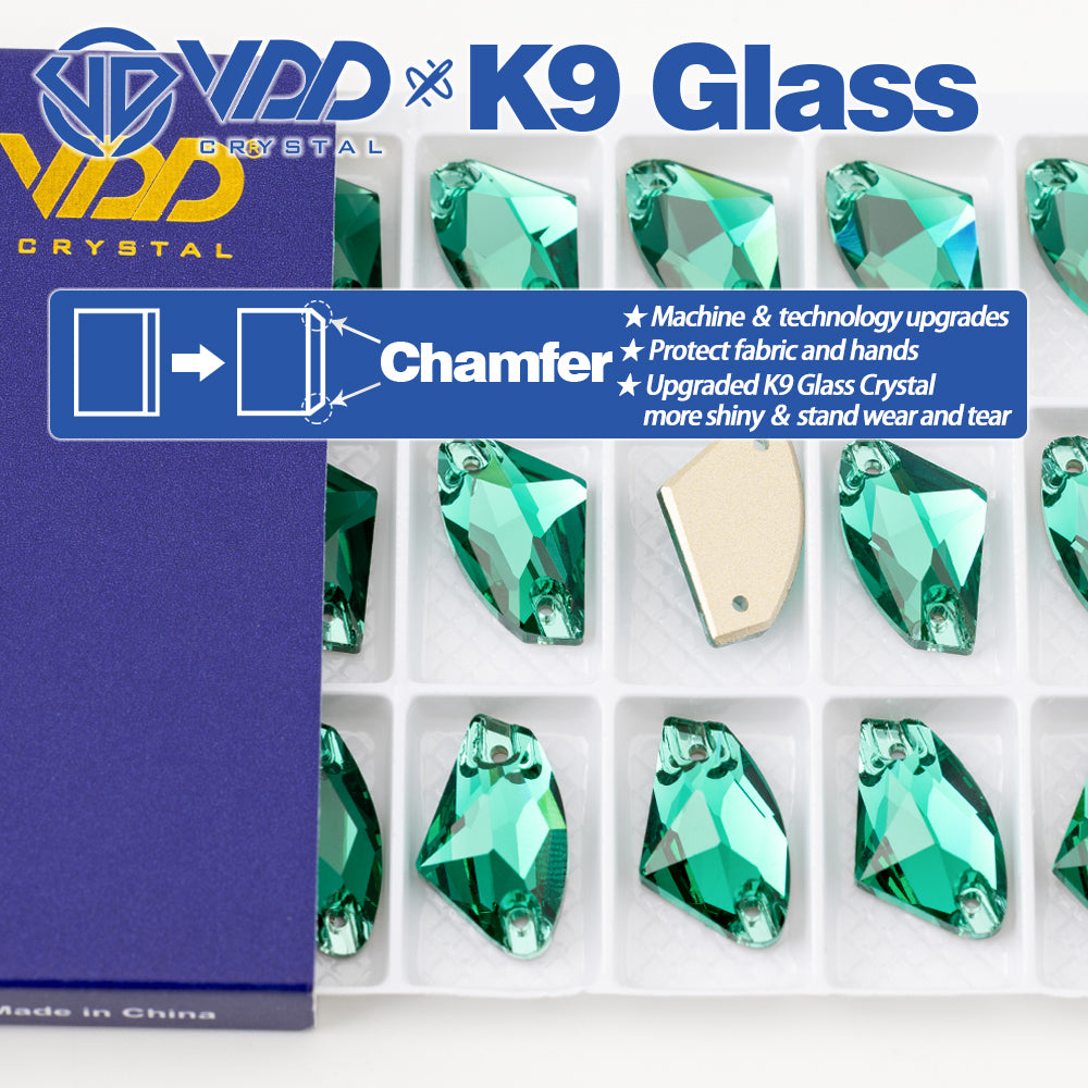 VDD S114 Green Zircon Galactic Top Quality K9 Glass Sew on Rhinestones Crystal Flatback Sewing Stones for Clothes Decorations