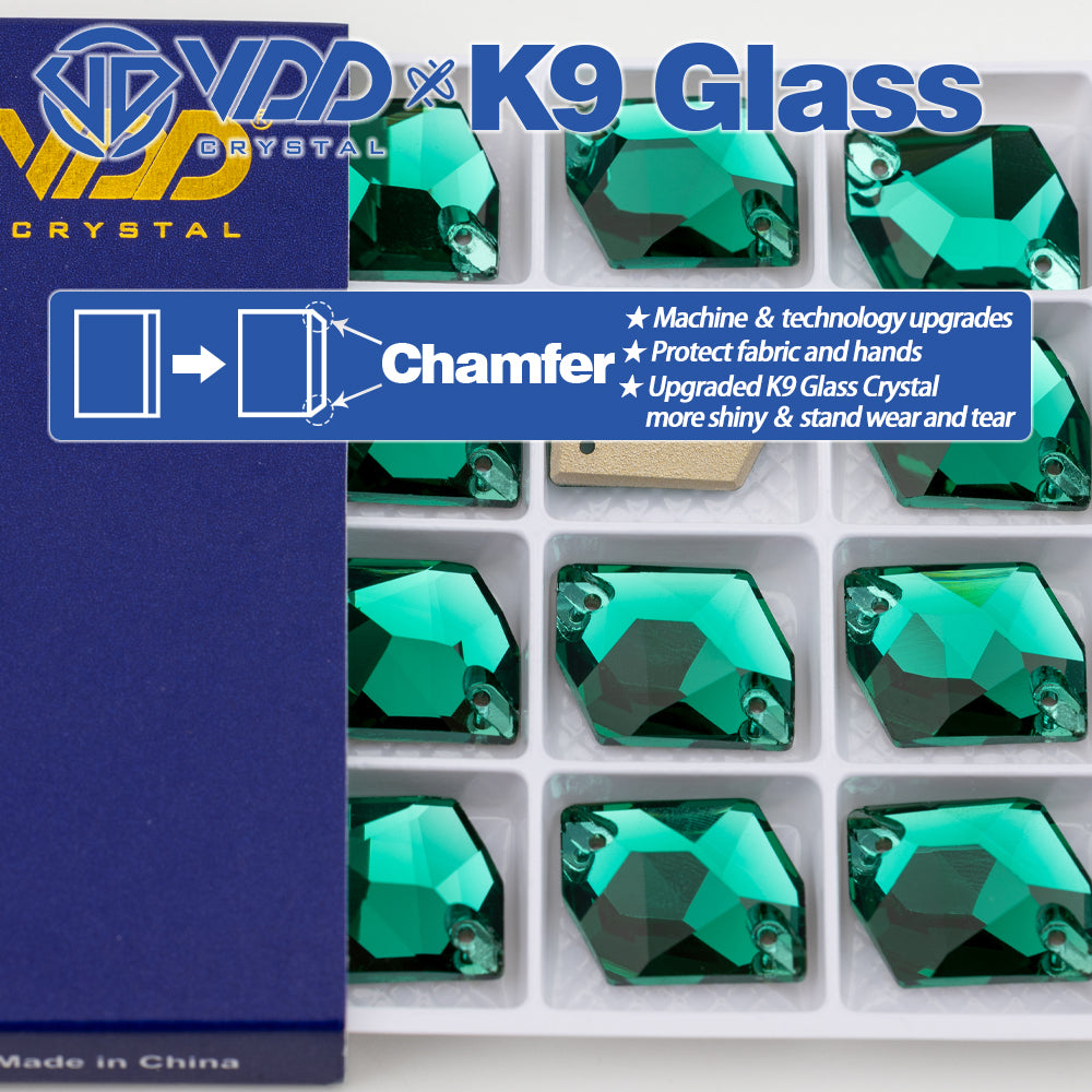 VDD S114 Green Zircon Cosmic Top Quality K9 Glass Sew on Rhinestones Crystal Flatback Sewing Stones for Clothes Decorations