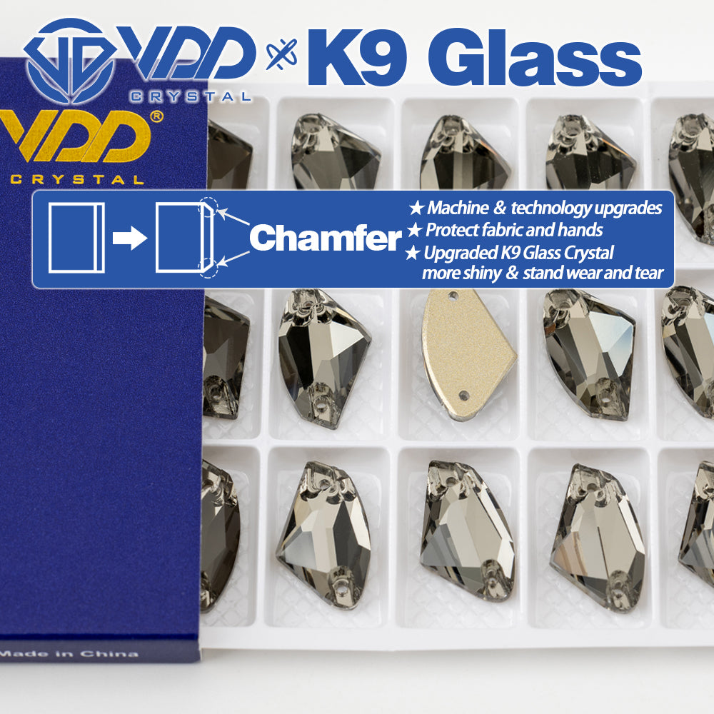 VDD S103 Black Diamond Galactic Top Quality K9 Glass Sew on Rhinestones Crystal Flatback Sewing Stones for Clothes Decorations