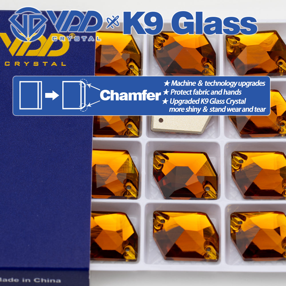 VDD S107 Coffee Cosmic Top Quality K9 Glass Sew on Rhinestones Crystal Flatback Sewing Stones for Clothes Decorations