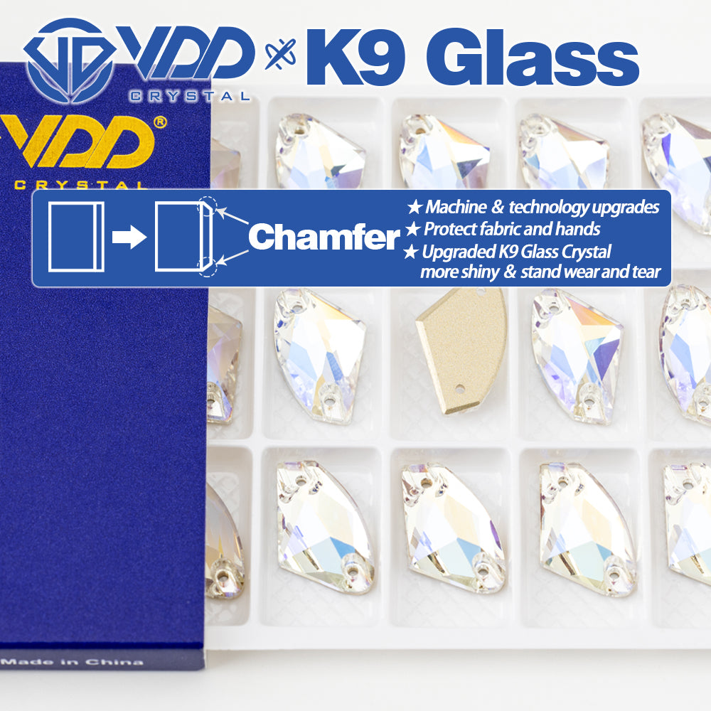 VDD S256 Moonlight Galactic Top Quality K9 Glass Sew on Rhinestones Crystal Flatback Sewing Stones for Clothes Decorations