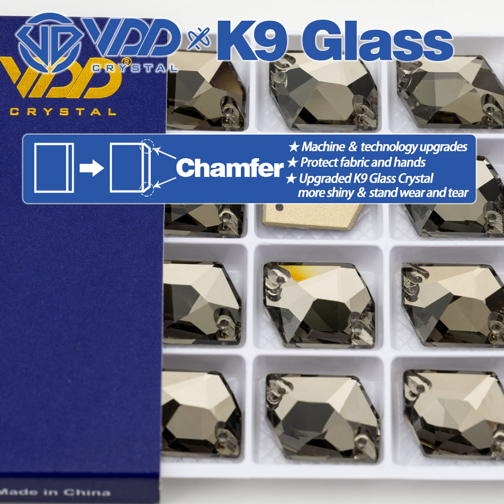 VDD S103 Black Diamond Cosmic Top Quality K9 Glass Sew on Rhinestones Crystal Flatback Sewing Stones for Clothes Decorations