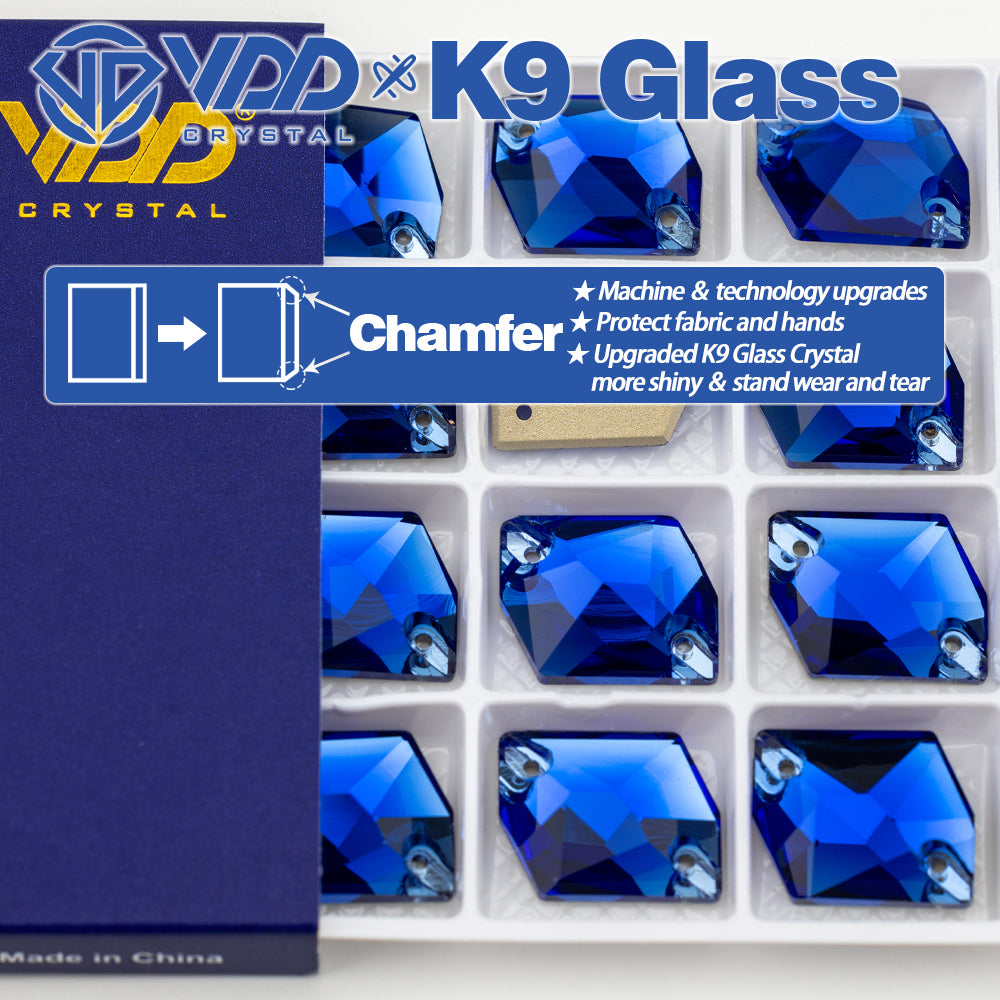 VDD S118 Sapphire  Cosmic Top Quality K9 Glass Sew on Rhinestones Crystal Flatback Sewing Stones for Clothes Decorations