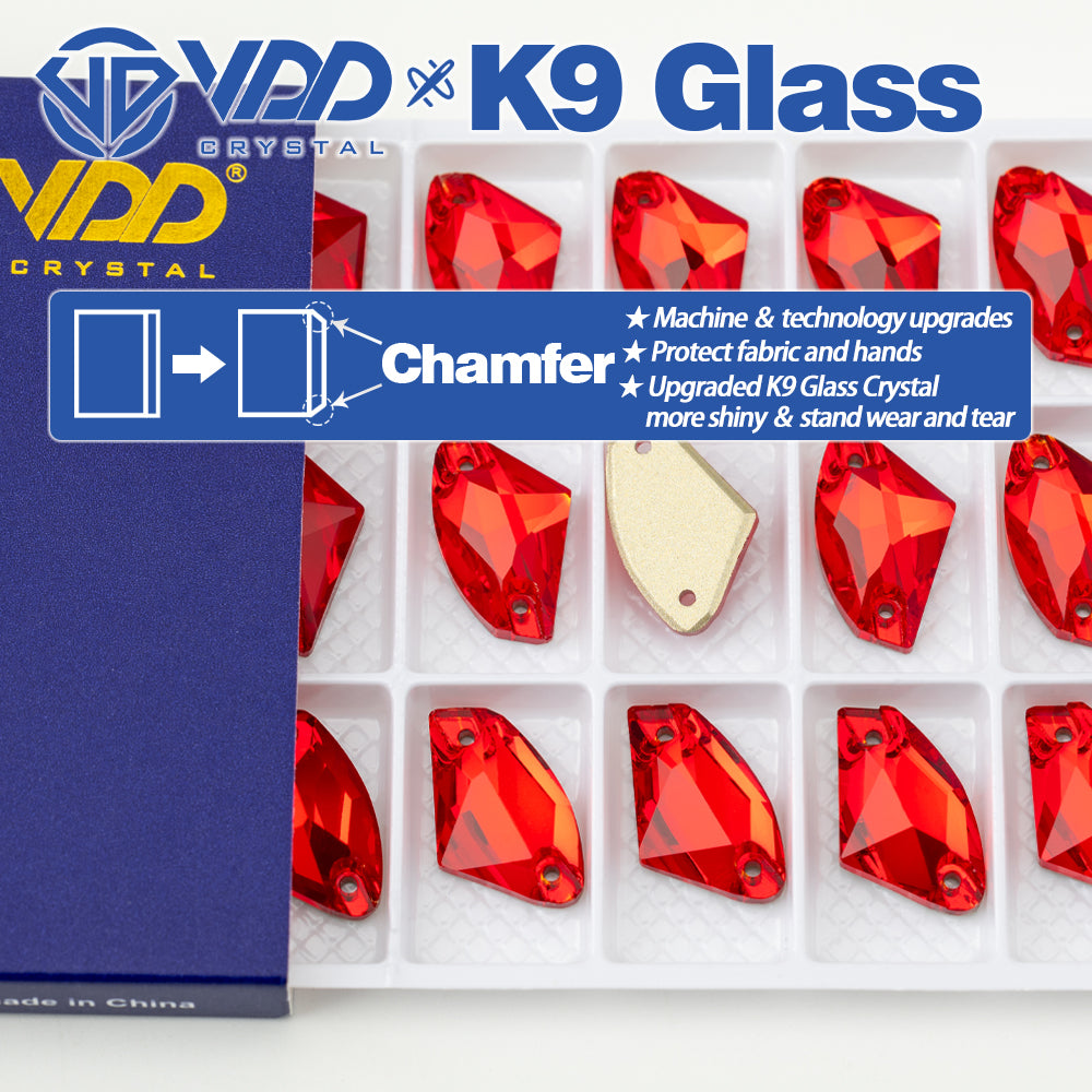 VDD S109 Siam Galactic Top Quality K9 Glass Sew on Rhinestones Crystal Flatback Sewing Stones for Clothes Decorations