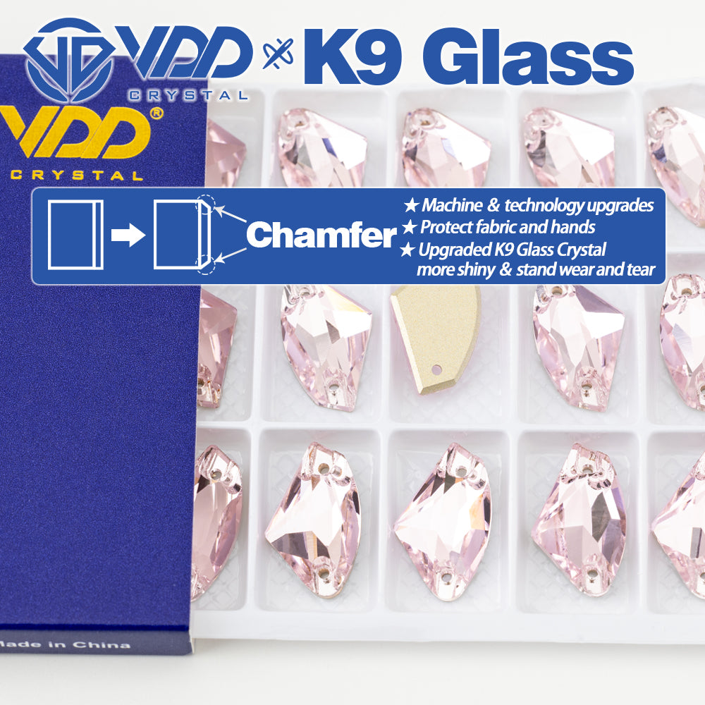 VDD S121 Light Rose Galactic Top Quality K9 Glass Sew on Rhinestones Crystal Flatback Sewing Stones for Clothes Decorations