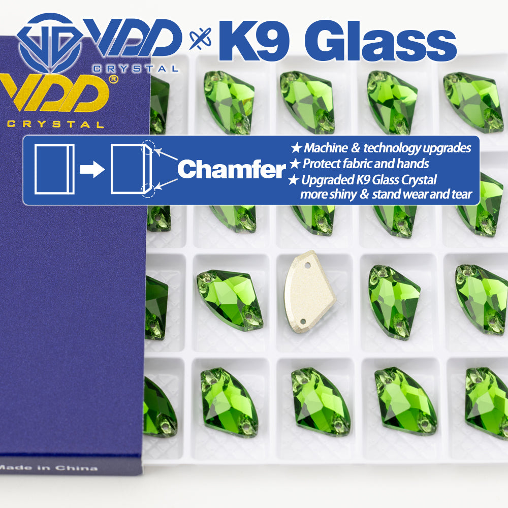 VDD S113 Fern Green Galactic Top Quality K9 Glass Sew on Rhinestones Crystal Flatback Sewing Stones for Clothes Decorations