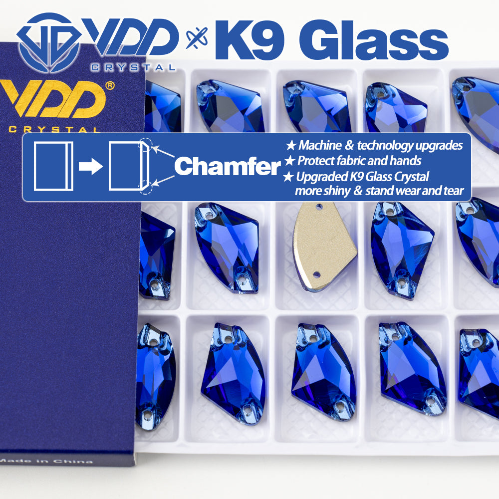 VDD S118 Sapphire Galactic Top Quality K9 Glass Sew on Rhinestones Crystal Flatback Sewing Stones for Clothes Decorations