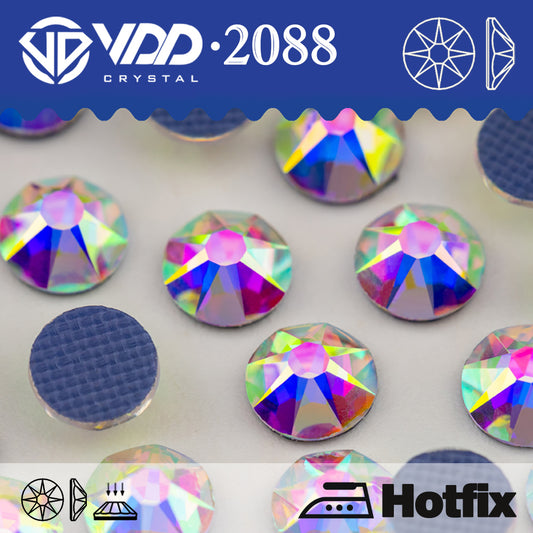 VDD 055 Crystal AB SS6-SS30 Top Quality AAAAA Hotfix 2088 8 Big 8 Small Crystal Rhinestones Flatback Glitter Stones For Clothes Wedding Dress