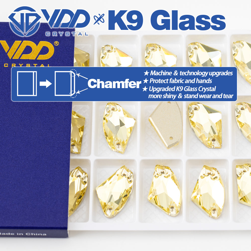 VDD S104 Jonquil Galactic Top Quality K9 Glass Sew on Rhinestones Crystal Flatback Sewing Stones for Clothes Decorations