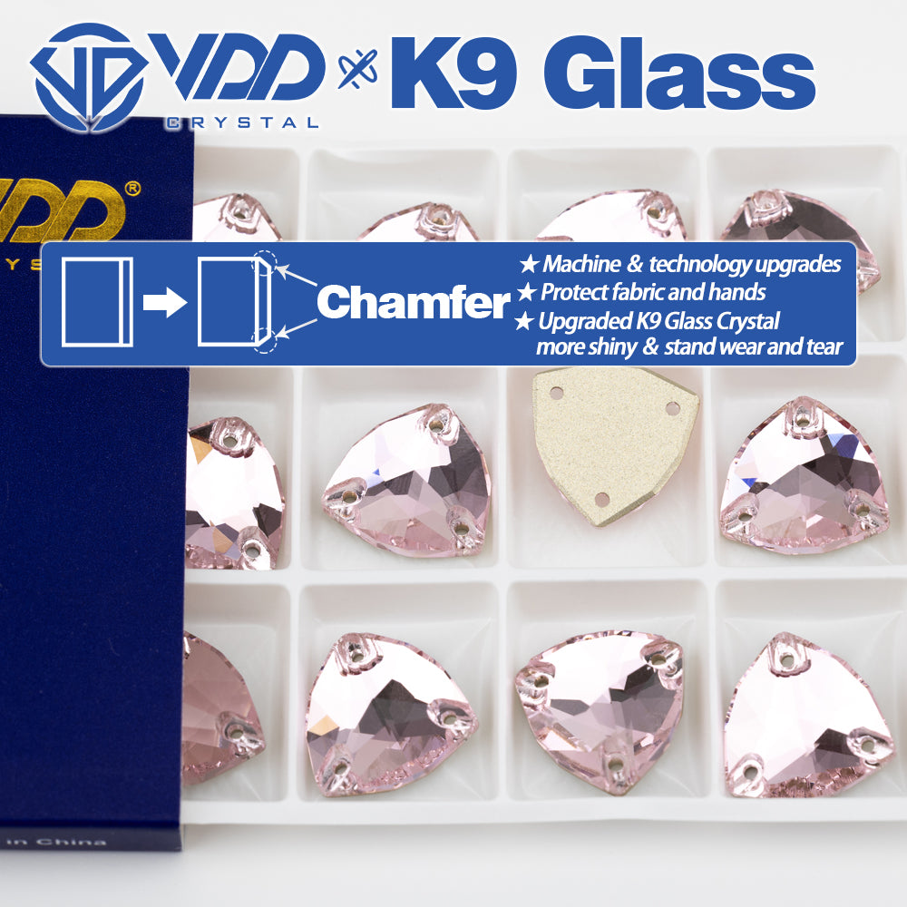 VDD Trilliant S121 Light Rose Top Quality K9 Glass Sew on Rhinestones Crystal Flatback Sewing Glitter Stones for DIY Garment