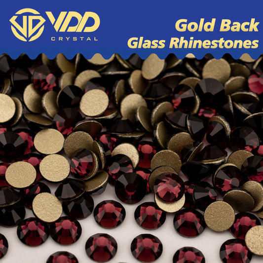 VDD  033 Amethyst High Quality Glass Rhinestones Crystal Gold Flatback Strass Stones For Nail Art Crafts DIY Decorations