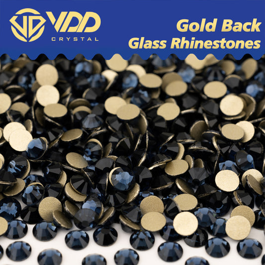 VDD  031 Montana High Quality Glass Rhinestones Crystal Gold Flatback Strass Stones For Nail Art Crafts DIY Decorations