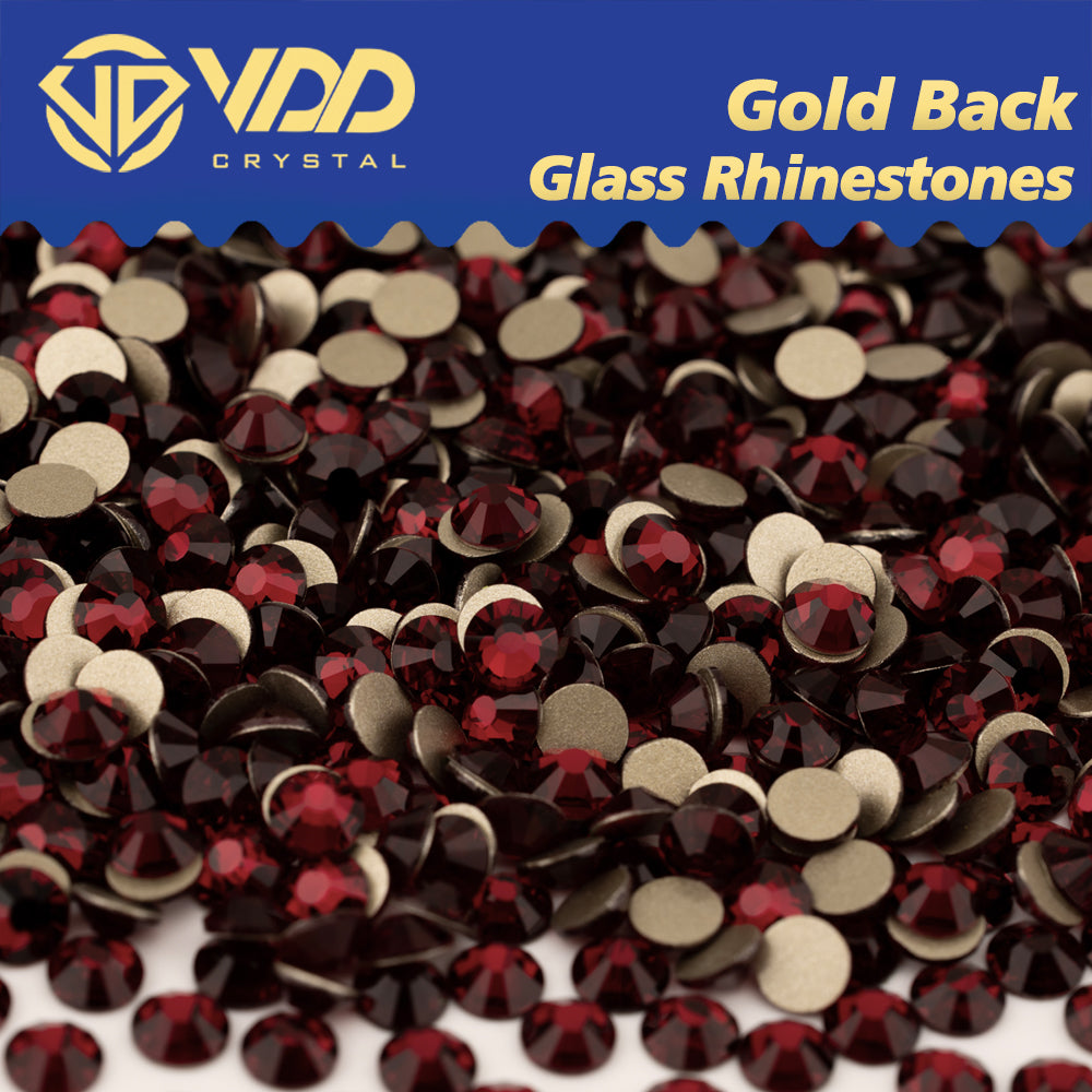 VDD 014 Garnet High Quality Glass Rhinestones Crystal Gold Flatback Strass Stones For Nail Art Crafts DIY Decorations