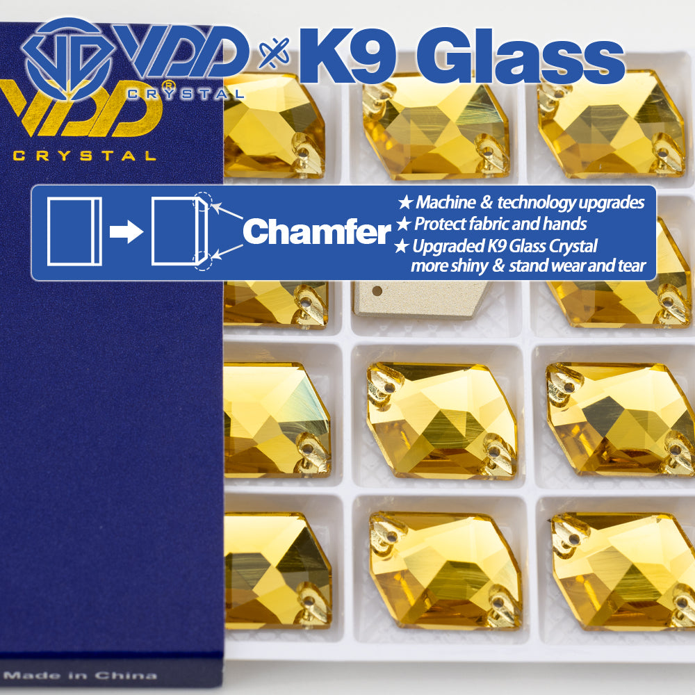 VDD S105 Sun.Topaz Cosmic Top Quality K9 Glass Sew on Rhinestones Crystal Flatback Sewing Stones for Clothes Decorations