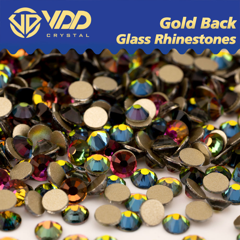 VDD 039 Vitrail Medium Gold-Back Rhinestones High Quality Glass Crystal Flatback Strass Stones JD999-039