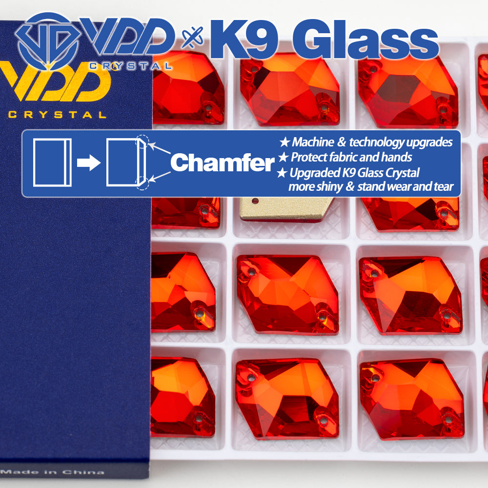 VDD S109 Siam Cosmic Top Quality K9 Glass Sew on Rhinestones Crystal Flatback Sewing Stones for Clothes Decorations