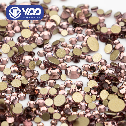 VDD 032 Lt.Amethyst Mix Size SS4-SS20 Clear Crystal Rhinestones Non-hotfix Gold Flatback Glitter Stones Nail Art Crafts DIY Decorations
