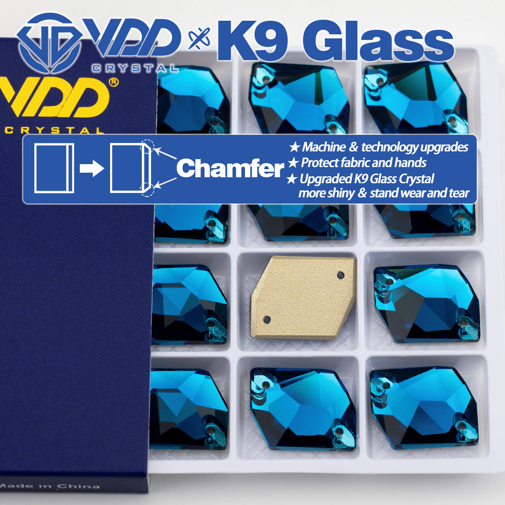 VDD S115 Indicolite  Cosmic Top Quality K9 Glass Sew on Rhinestones Crystal Flatback Sewing Stones for Clothes Decorations