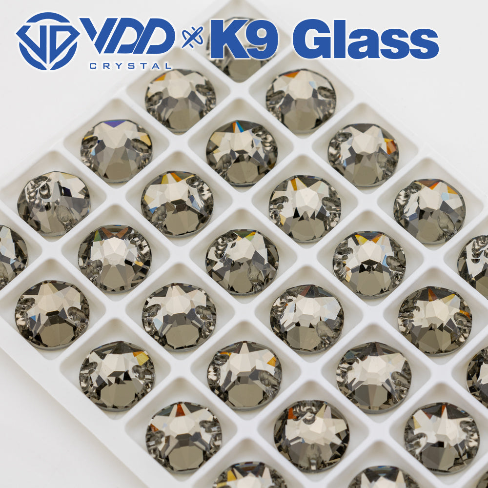 VDD S103 Black Diamond  8 Big 8 Small Top Quality K9 Glass Sew on Rhinestones Crystal Flatback Sewing Stones for Clothes Decorations