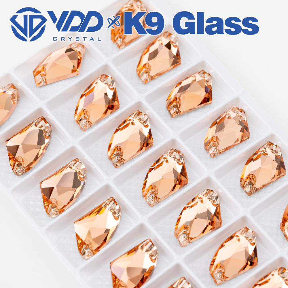 VDD S108 Peach Fuzz Galactic Top Quality K9 Glass Sew on Rhinestones Crystal Flatback Sewing Stones for Clothes Decorations